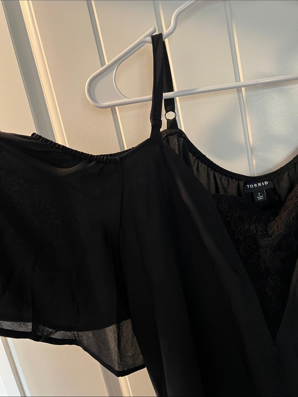 torrid Black Lace-Trim Cold-Shoulder Camisole - Picture 5 of 5